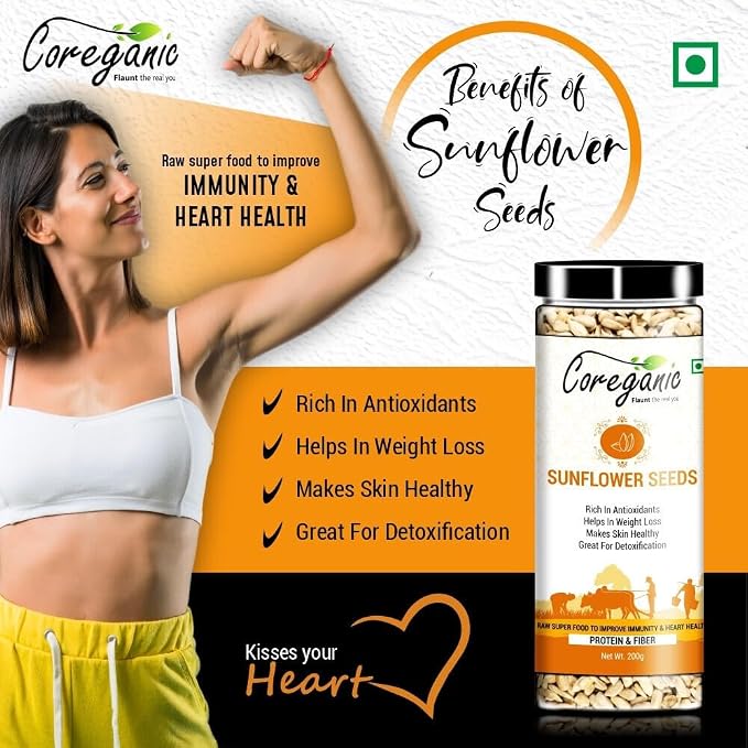 Coreganic Raw Edible Seeds family Pack (Flax,Chia,Pumpkin,Sunflower & Watermelon),200g [Pack of 5]