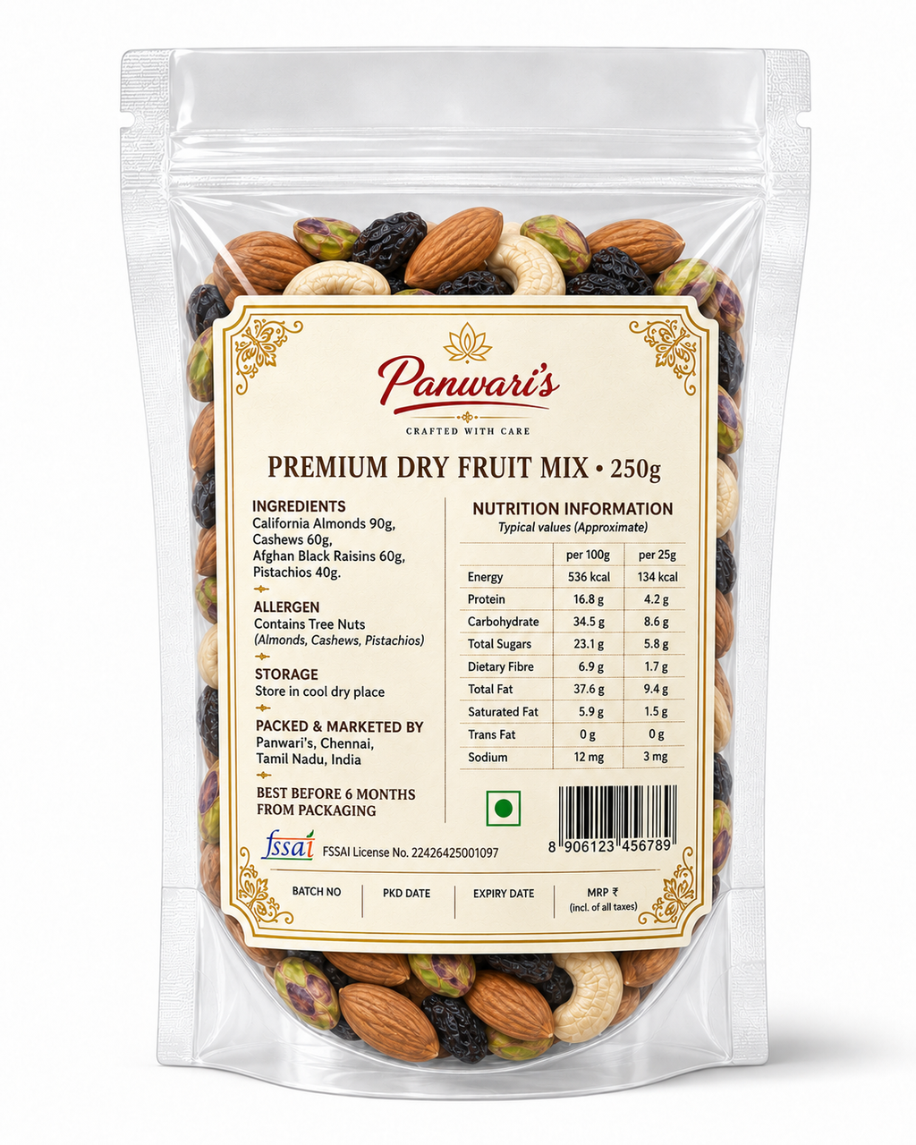 Panwari's Premium Dry Fruit Mix – 250g
