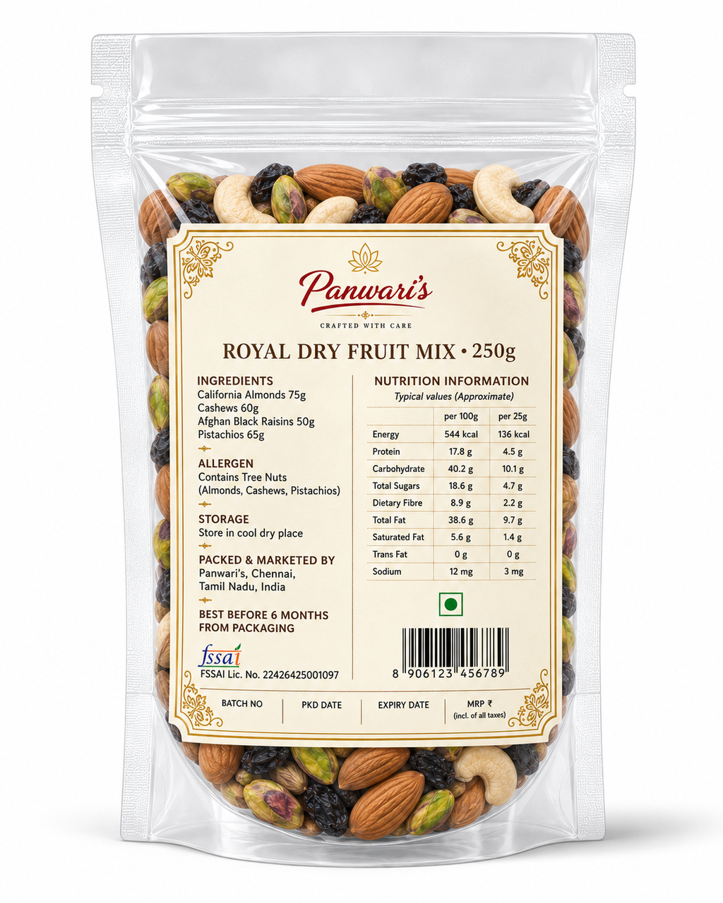 Panwari's Royal Dry Fruit Mix – 250g
