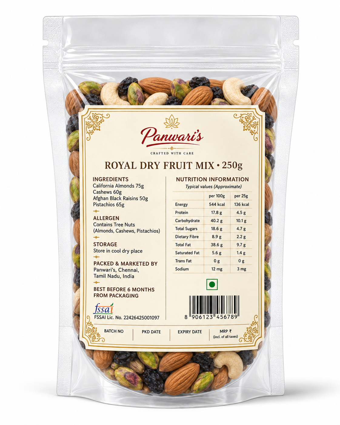 Panwari's Royal Dry Fruit Mix – 250g